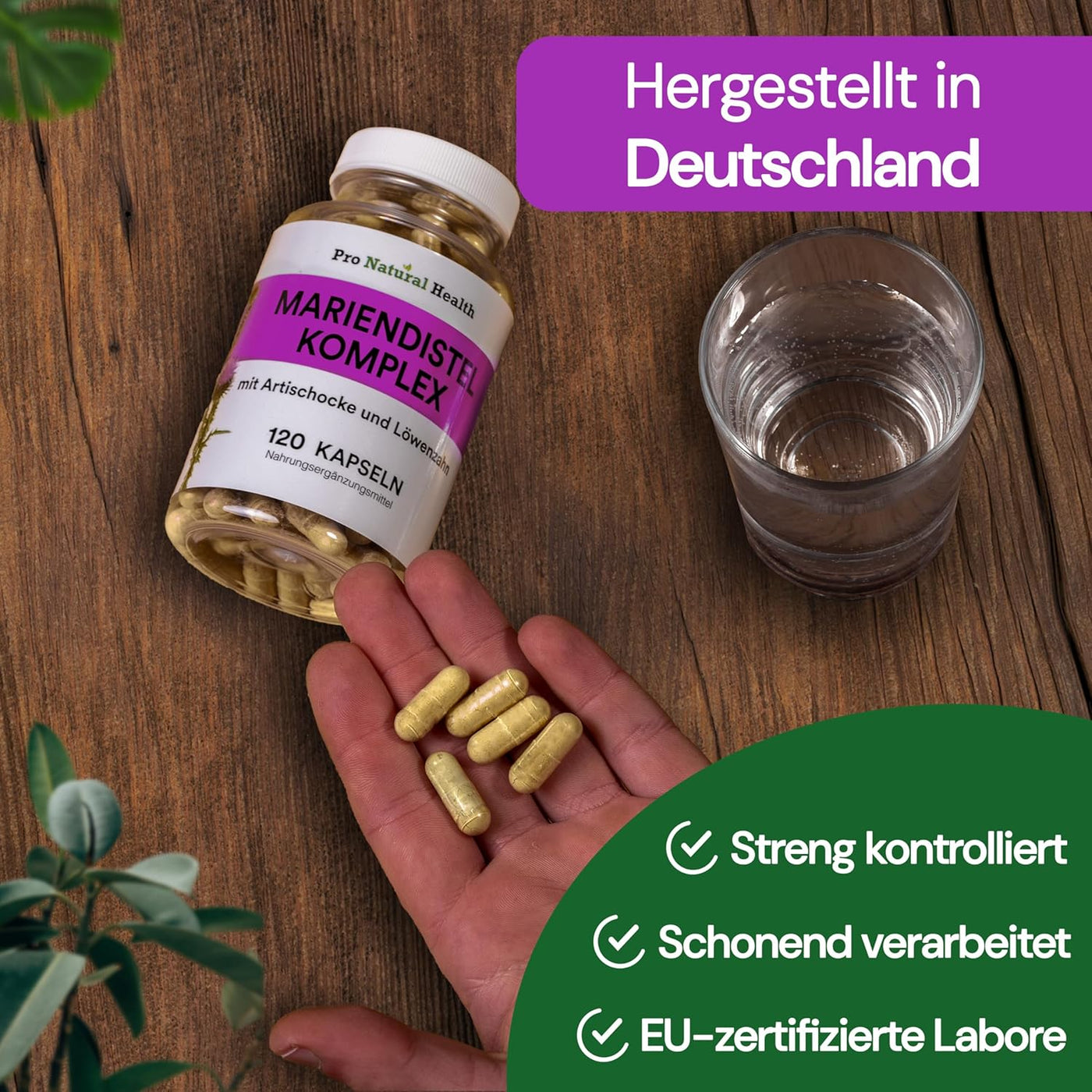 Mariendistel Artischocke Löwenzahn Komplex – 120 Vegane Kapseln, Hochdosiert Mit 80% Silymarin, Made In Germany