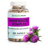 Mariendistel mit Artischocke, Löwenzahn, 80% Sylmarin I 120 Kapseln I Made in Germany I Ohne Zusatzstoffe & Ohne Magnesiumstearat I Glutenfrei & Laktosefrei