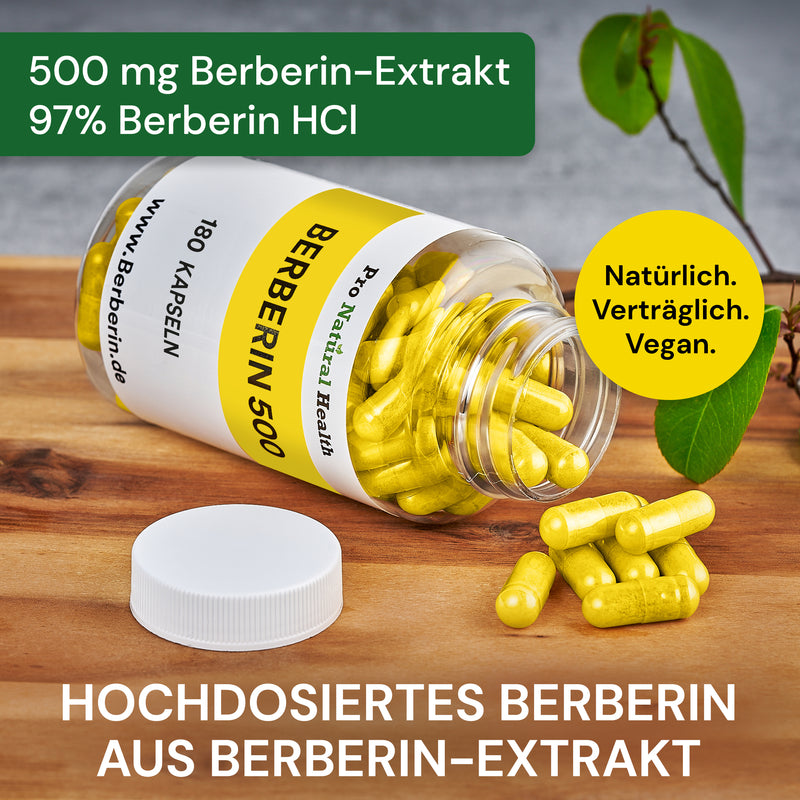 Berberin 500 mg 180 Kapseln  Made in Germany